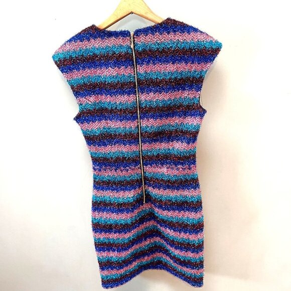 NEW Elliatt Lorelai Dress Striped Metallic BodyCon Dress Zip Up Women's Size Sma - Picture 8 of 10